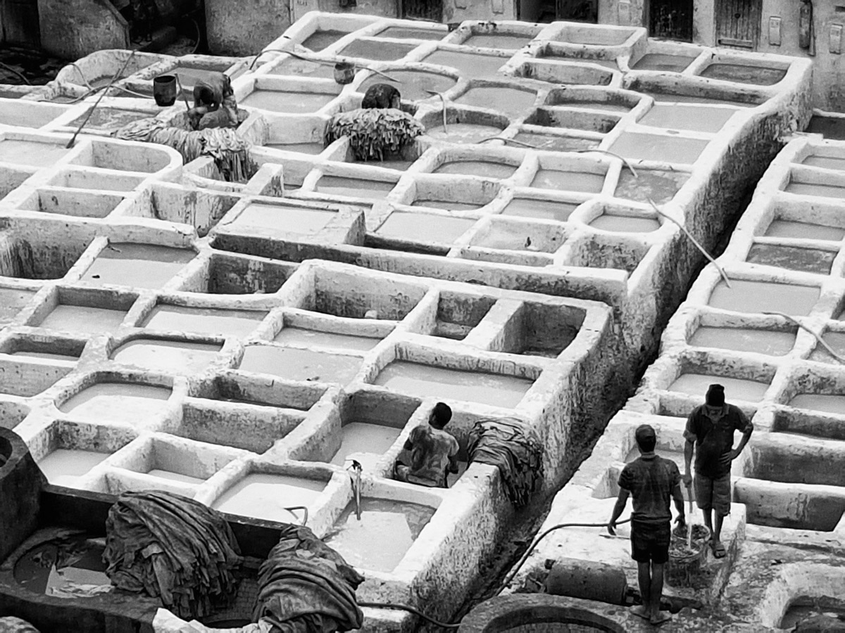 zwart wit in Fez Marokko