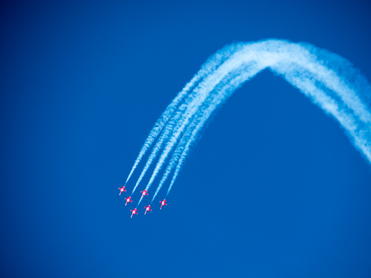 Patrouille Suisse op de Luchtmachtdagen 2019 in Volkel