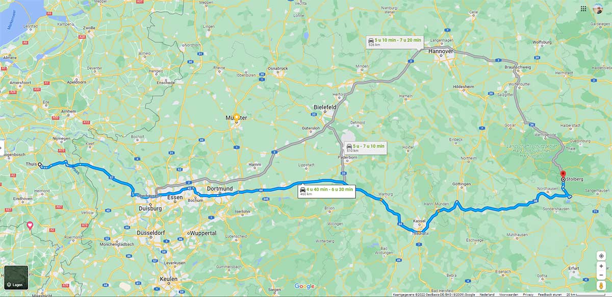 Route: Uden - Stolberg